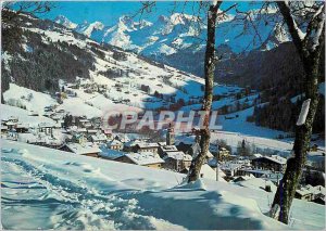 Modern Postcard Grand Bornand Haute Savoie General view and the Aravis