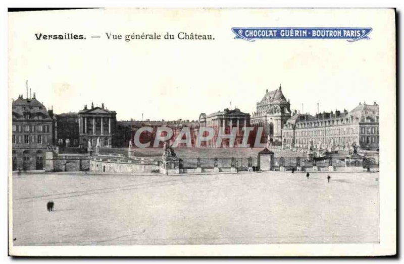 Postcard Old Versailles Vue Generale Du Chateau Paris Boutron Chocolate Adver...