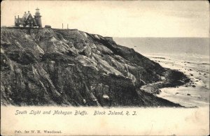 Block Island Rhode Island RI South Light Lighthouse c1910 Vintage Postcard
