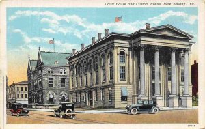 Court House Custom House New Albany Indiana 1920s postcard