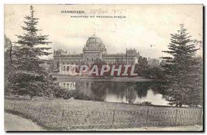 Old Postcard Hannover Maschpark put Prinzialmuseum