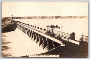 RPPC CPR Irrigation Dam Bassano Alberta Canada UNP 1910s AZO Postcard E14
