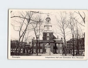 Postcard Independence Hall and Commodore Barry Monument, Philadelphia, PA