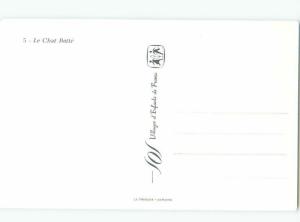 foreign Old Postcard HUMANIZED CAT BY THE CASTLE AC3771