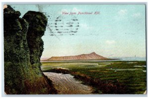 1911 View From Punchbowl Hill Nature Scene Honolulu Hawaii HI Antique Postcard