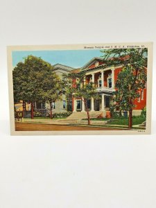 Postcard Illinois Kankakee Masonic Temple and YMCA buildings streetview Unposted