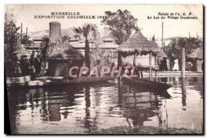 Postcard Old Marseilles Colonial Exhibition Palace of 1922 & # 39AOf Lake Sud...