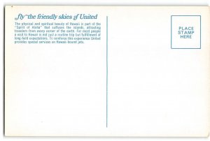 Hula Dancer United Air Lines Hawaii 1960s Chrome Vintage Postcard
