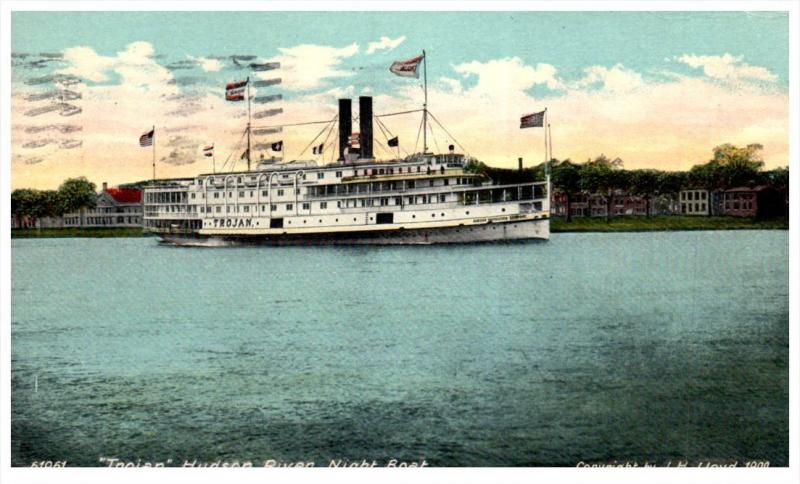 Steamer    Trojan  Hudson RIver Night Boat