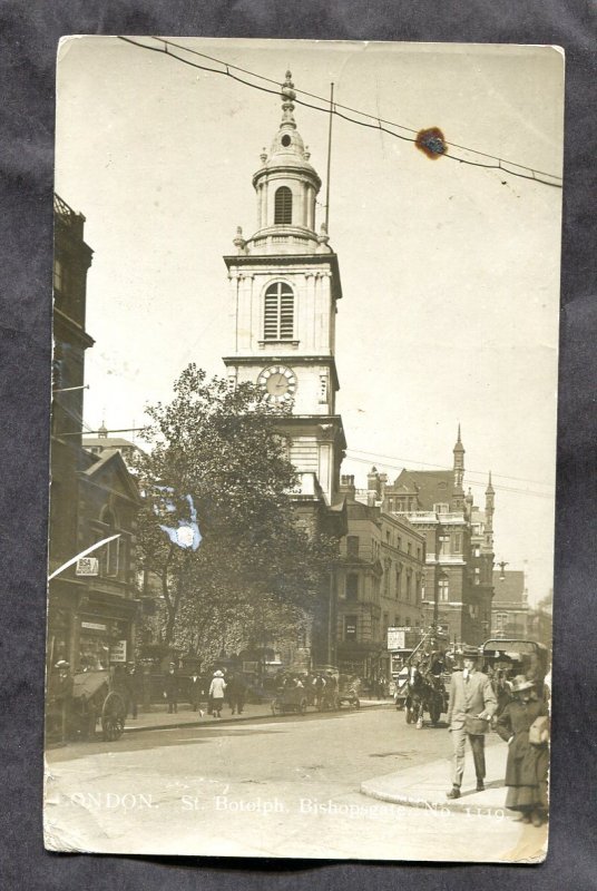 h2723 - UK London 1920 St Botolph Bishopsgate Real Photo Postcard