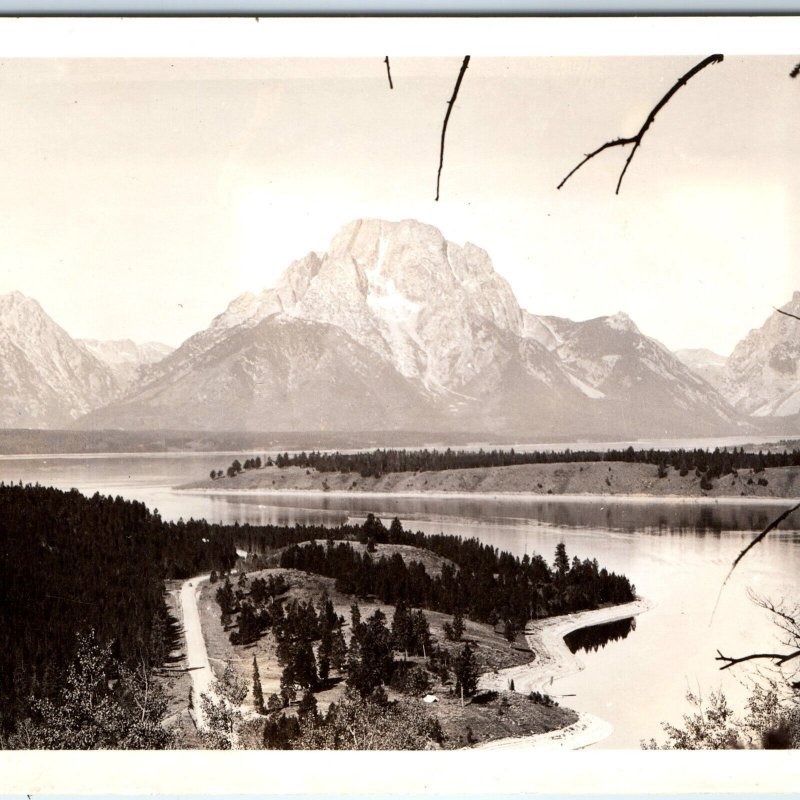 c1930s Grand Teton National Park, WY RPPC Mt Moran Signal Hill Real Photo A120