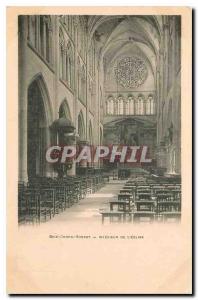 Postcard Old Brie Comte Robert Interior of the Church