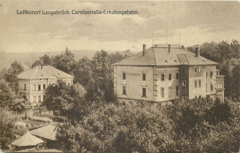 Postcard Germany Luftkurort Langebruck Carolastrasse Erholungsheim