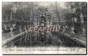 Old Postcard Paris Luxembourg Gardens Medici Fountain