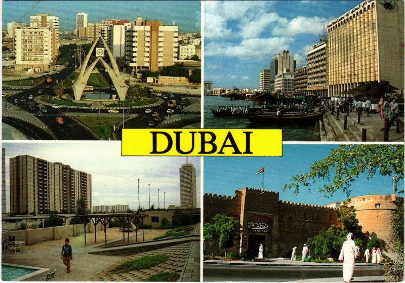 PC CPA U.A.E. , DUBAI, SCENES FROM DUBAI, REAL PHOTO POSTCARD (b16384)