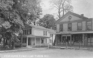 Turin NY Holden Brothers Drug Store and Dwelling Real Photo Postcard