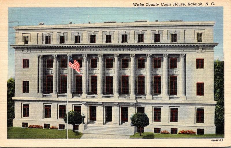 North Carolina Raleigh Wake County Court House 1951 Curteich