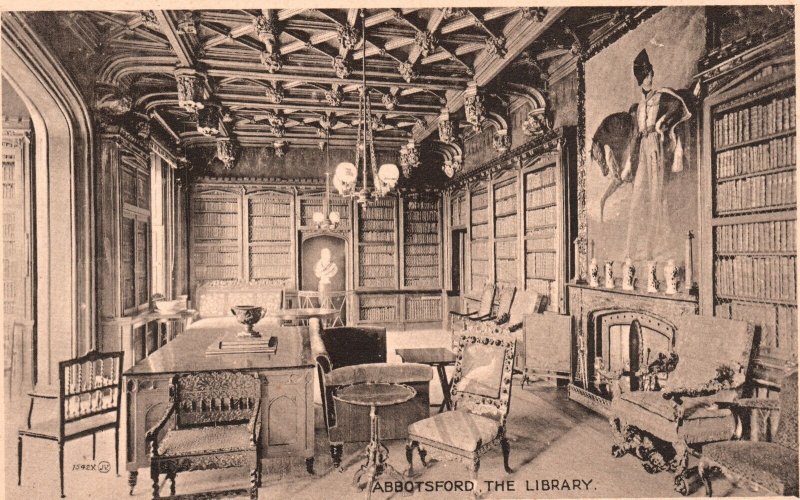 Vintage Postcard Community Library Historic Building Interior Abbotsford Canada