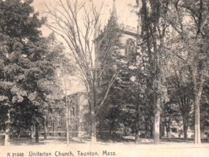 Taunton MA Massachusetts Unitarian Church Postcard