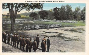 Culver Indiana Culver Military Academy Review White Border Vintage PC U4749