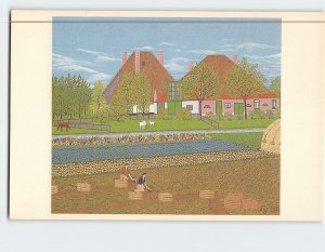 Postcard Harvesting Potatoes in West Friesland Netherlands by Adriaan G. Dekker