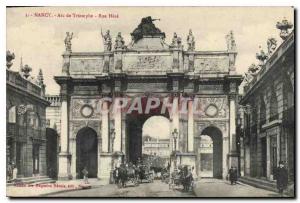 Old Postcard Nancy Arc de Triomphe Street Here