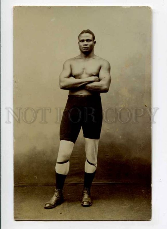 288156 WRESTLING Hajji MURZUK Tunisia Black Wrestler OLD PHOTO