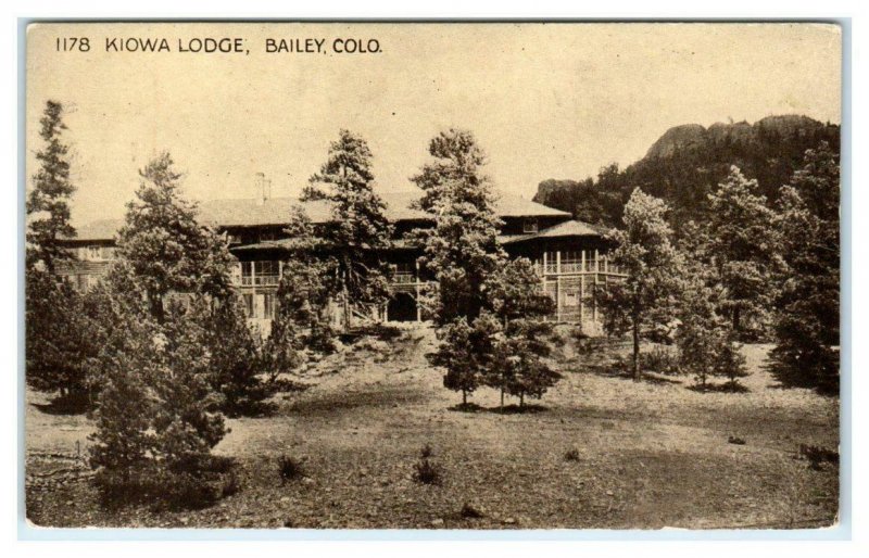 BAILEY, Colorado CO ~ KIOWA LODGE 1935  Park County Postcard