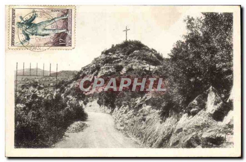 Postcard Old Amelie les Bains Road Montbolo and Calvary