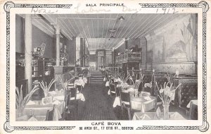 Boston Massachusetts Cafe Bova, Interior, B/W Photo Print Vintage Postcard U8756