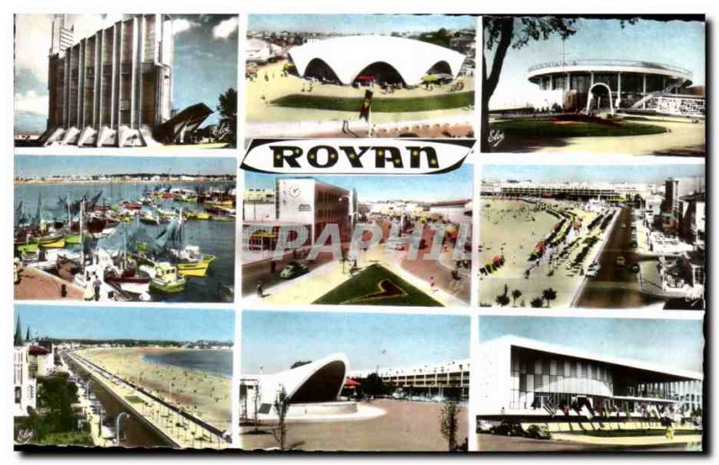 Royan Old Postcard L & # 39eglise port The large beach