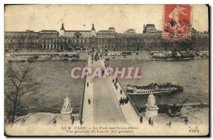Old Postcard Paris Pont des Saint Peres General view of the Louvre The wickets
