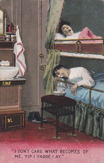 Bamforth Series No 4091 Couple In Bunk Beds 1911