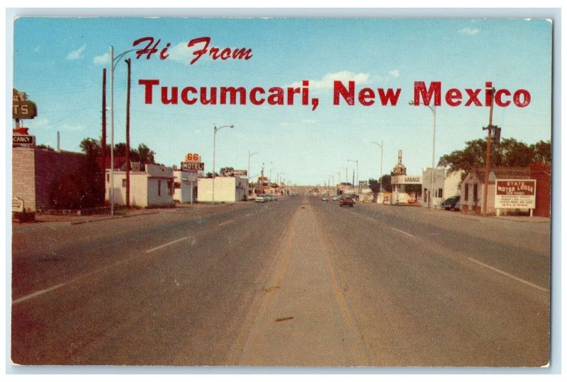 c1960's Hi From Tucumcari New Mexico NM Unposted U.S. 66 Motel Exterior Postcard