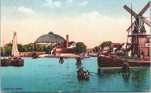 Netherlands Haarlem Spaarne Windmill Vintage Postcard 04.12