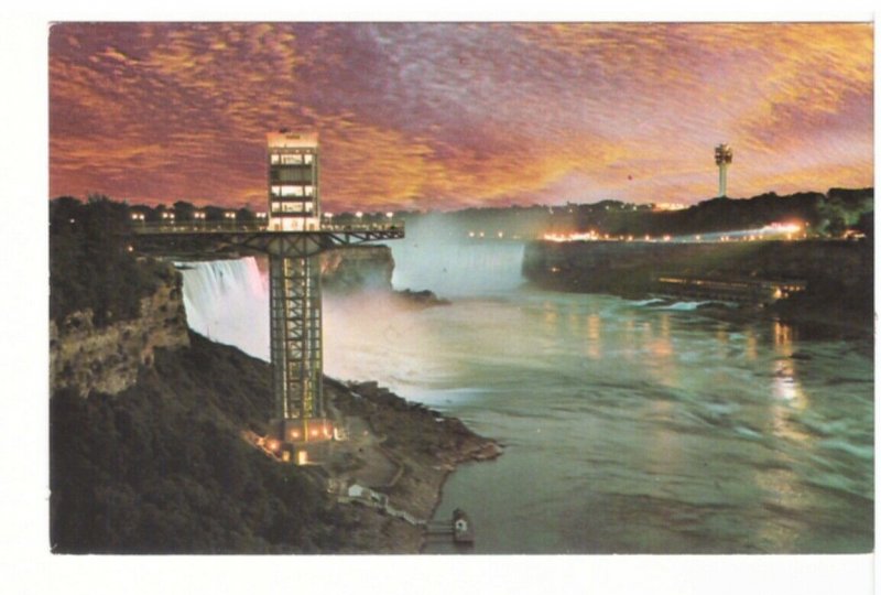 General View Of Niagara Falls Showing Observation Tower, Vintage Chrome Postcard