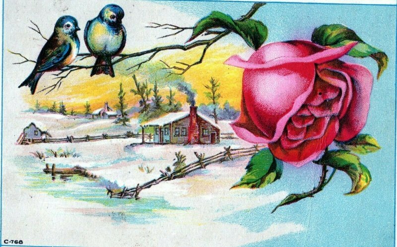 Victorian Trade Card Woolson Spice Co Toledo OH Ohio Lion Coffee Rose Birds Home