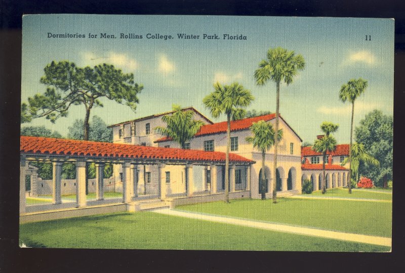 Winter Park, Florida/FL Postcard, Dormitories For Men, Rollins College, 1939!