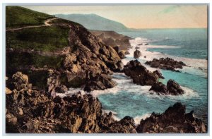 Big Sur California CA Postcard Rugged Coast Between Del Monte c1940's Vintage