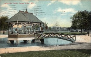 Jersey City NJ Lafayette Park Gazebo and Bridge c1910 Vintage Postcard