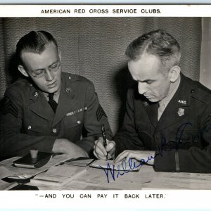 1941 WWII Red Cross Service Club RPPC Signed William B Cruise Director Photo A12