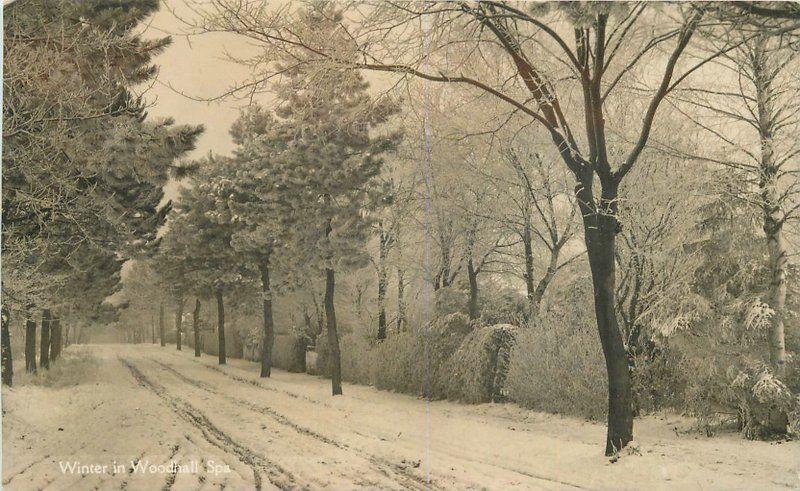 1920s Lincolnshire UK Winter Windhall Spa RPPC real photo postcard 8159