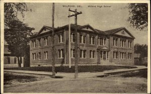 Milford Delaware DE High School c1910 Vintage Postcard