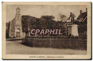 Postcard Old Littry mines the monument and chapel