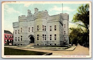 New Bedford Massachusetts~State Armory On Corner~Vintage Postcard
