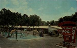 Ocala FL Le Mar Motel Swimming Pool Postcard