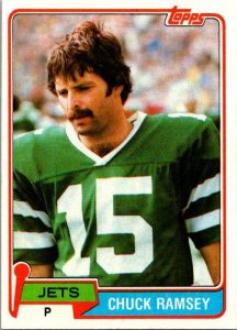 1981 Topps Football Card Chuch Ramsey New York Jets sk10307
