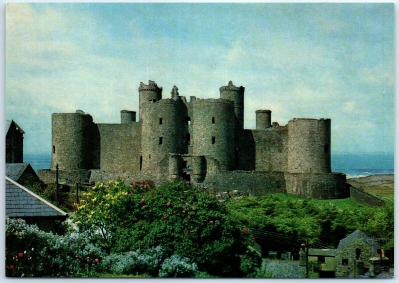 Postcard - View from east, Harlech Castle - Harlech, Wales