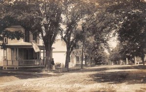 Mechanic Falls Maine Elm Street Looking West Real Photo Postcard AA67865