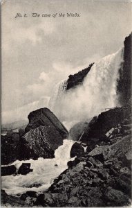 Cave of the Winds Waterfall BW Antique Divided Back Postcard Unposted Unused 